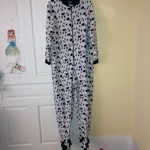 Nick & Nora fleecey Dalmatian Union Suit